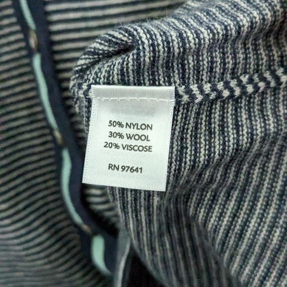 J. JILL  Women's Wool Blend Striped Button Cardigan. Size Extra Small - Picture 4 of 4